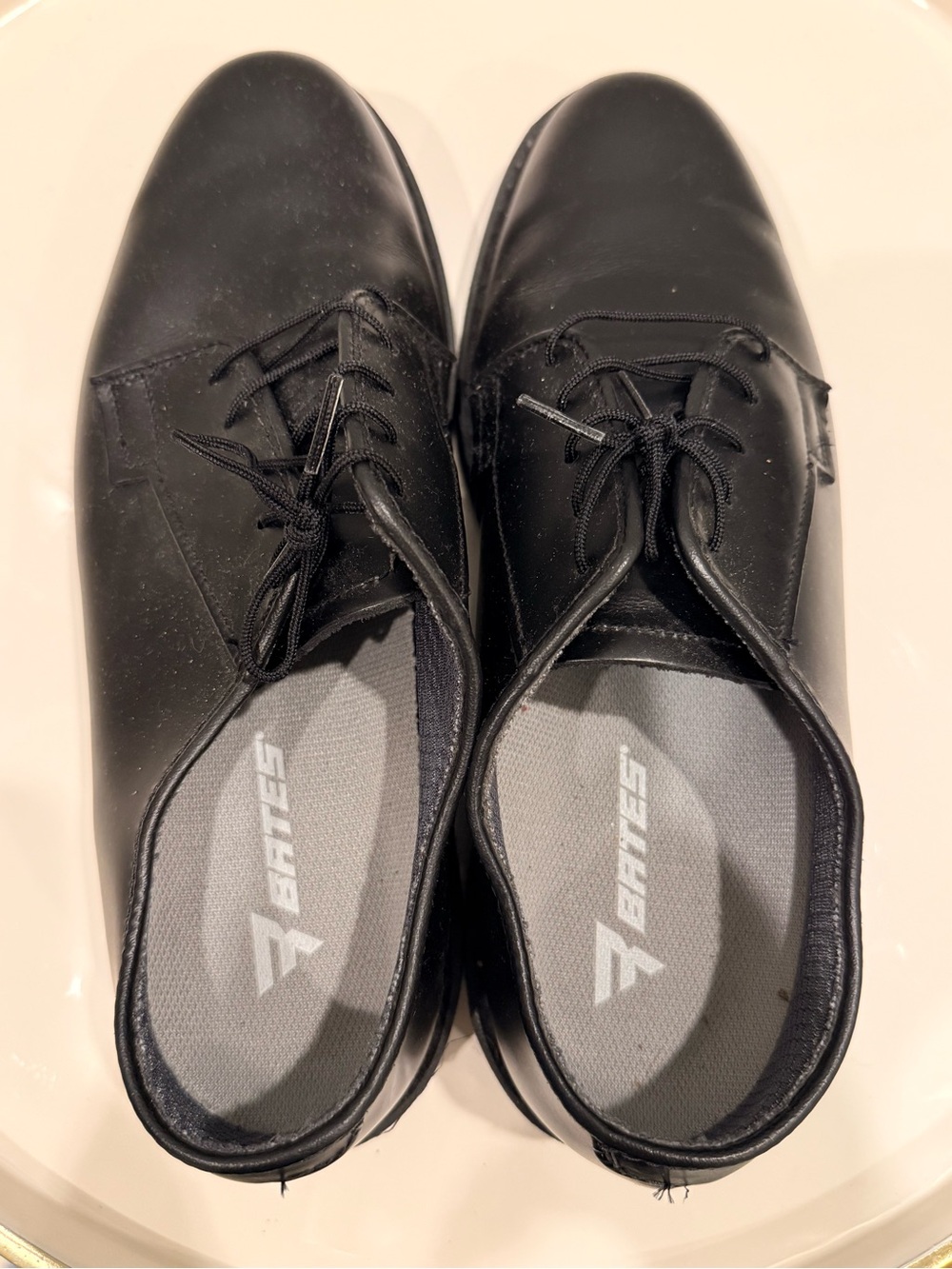 Bates Black Leather Dress Oxford Shoes Work Uniform Shoes Men’s size 8.5